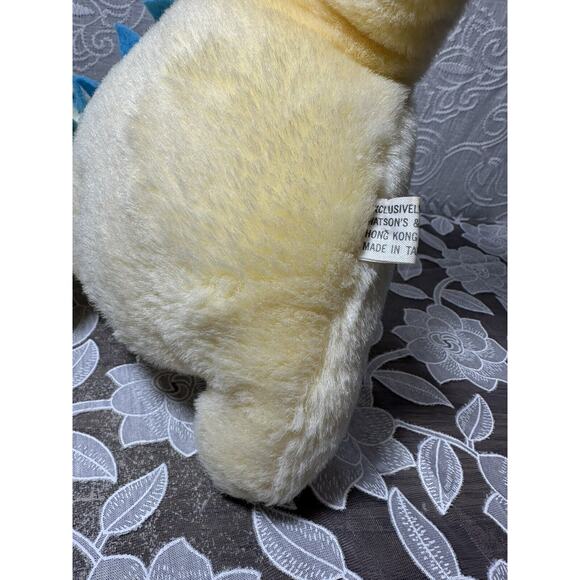 Vintage Yellow Dragon Plush Watson’s Peter Pan Rainbow Stripe Stuffed Toy Blue - Picture 7 of 11